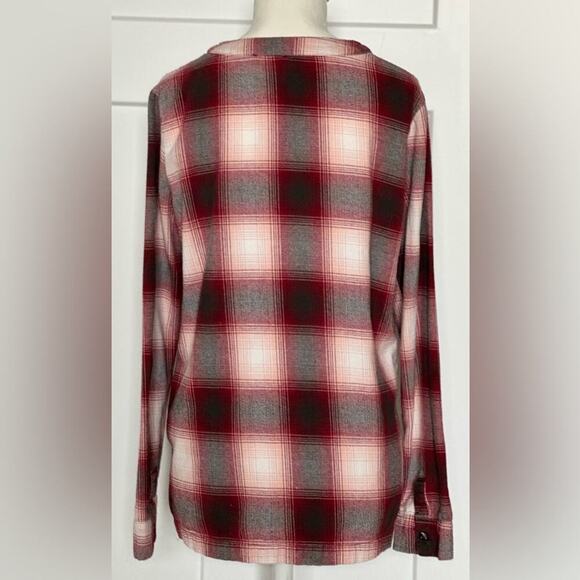 Pendleton Flannel Button Up Shirt Collarless Women's M - Picture 2 of 5
